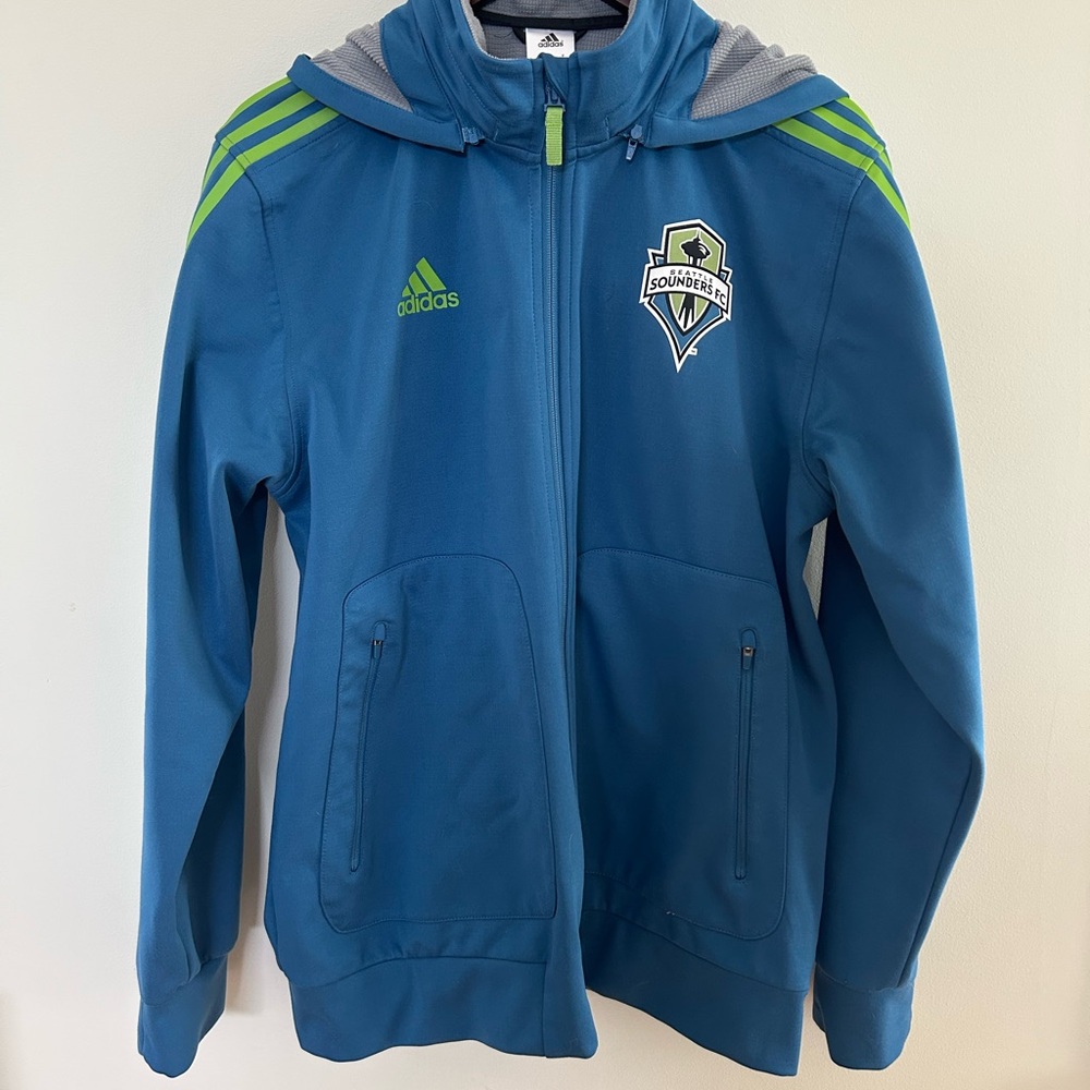 Adidas OG Sounders FC Blue Jacket with Removable Hood